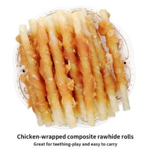 Chicken-Wrapped Composite Rawhide Rolls – 17.6 oz (500 g)