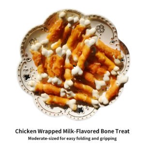 Chicken Wrapped Milk-Flavored Bone Dog Treats – 17.6 oz (500 g)